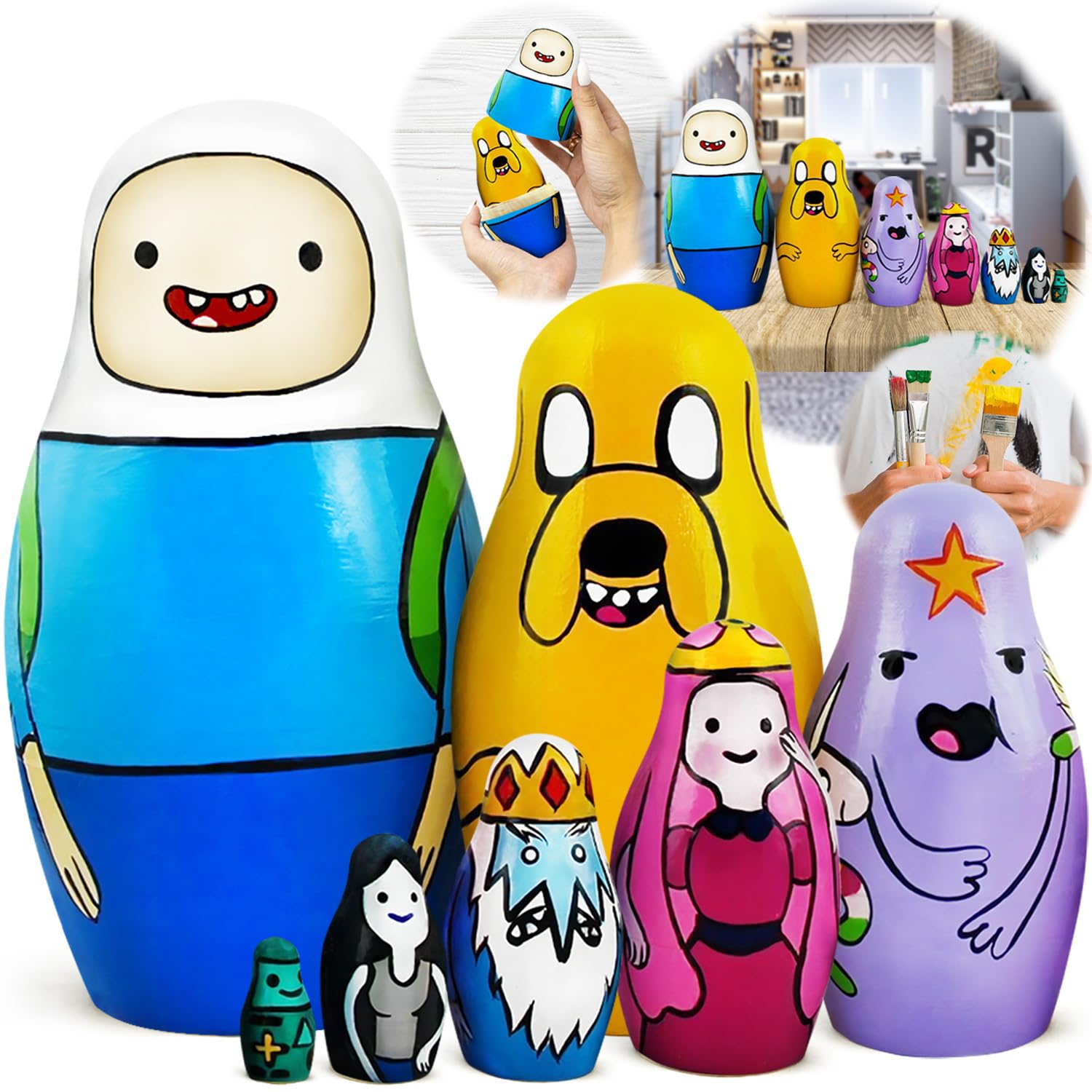 Amazon.com: AEVVV Adventure Time Heroes Figures - Wood Nesting